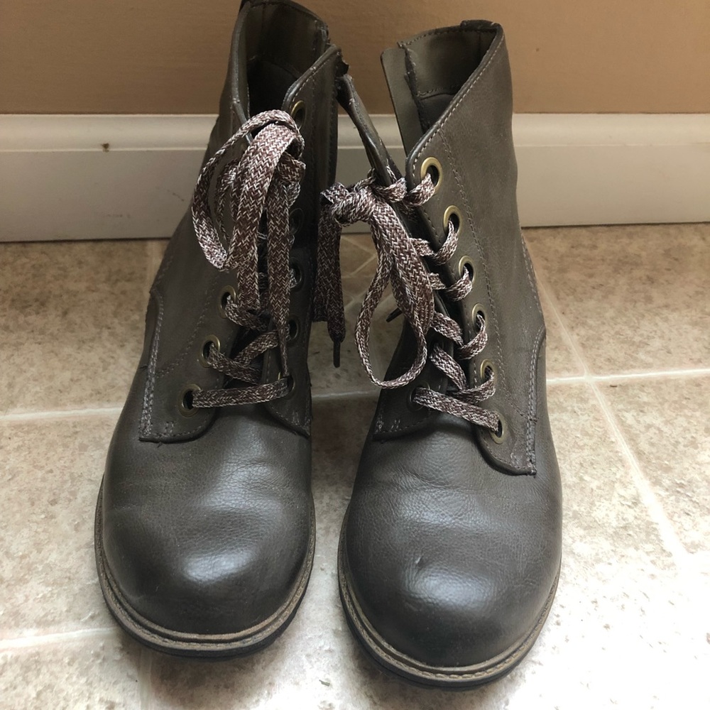 Grey Combat Boots